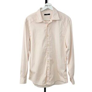 Z Zegna Mens City Long Sleeve Button Up Shirt, Pale Pink, Size 40, 15 3/4 US M